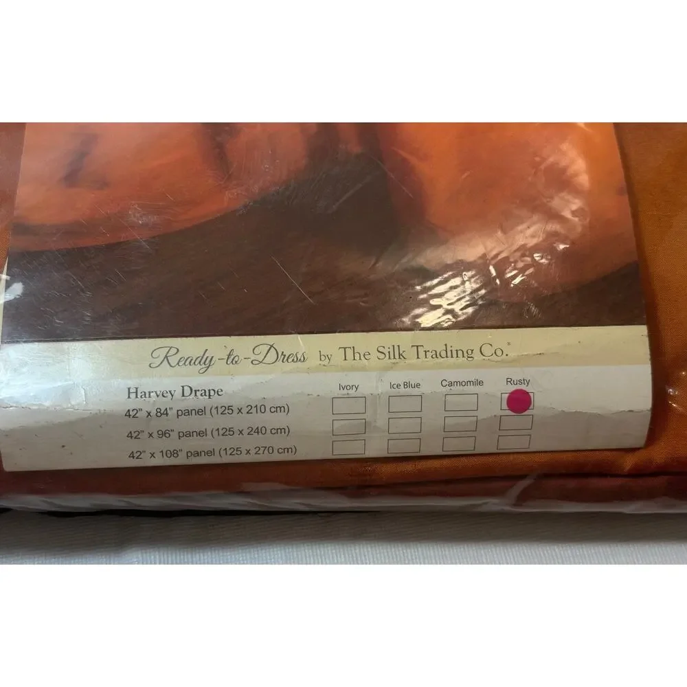 The Silk Trading Company Harvey Drape Curtain Panel Rust Two Tone 42” x 84”